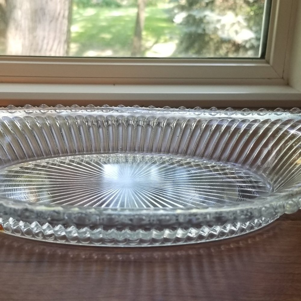 Crystal Glass Candy/Nut Dish.  Shallow oval shaped